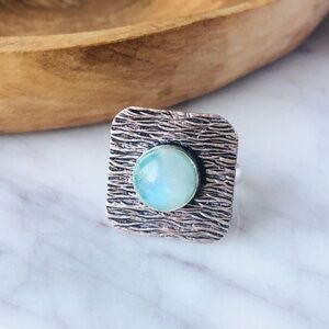 Rainbow Moonstone Silver Ring